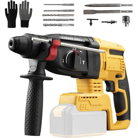Kompatibel mit Dewalt 20V Akku-Bohrhammer, kompakter bürstenloser Bohrhammer, ohne Akku und Akku (ohne Akku und Akku)