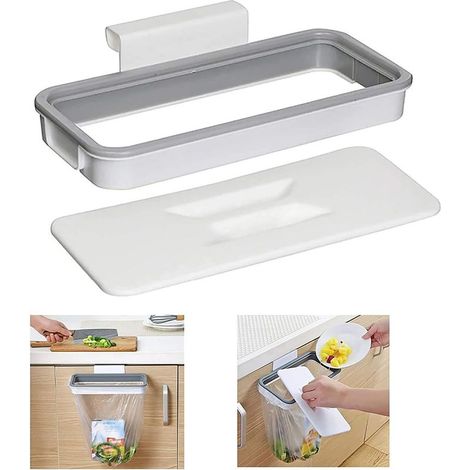 Cubo de basura para armario de cocina, soporte portátil para bolsas de basura debajo del fregadero (1/5)