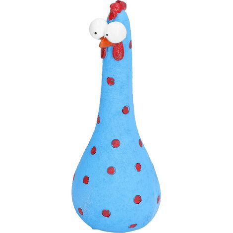Statua di gallina blu – colori vivaci – giardino, soggiorno, cortile – decorazione a tema animale