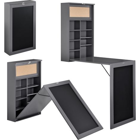 Tavolo pieghevole da parete scrivania pieghevole da parete MDF 156 cm grigio 030004359