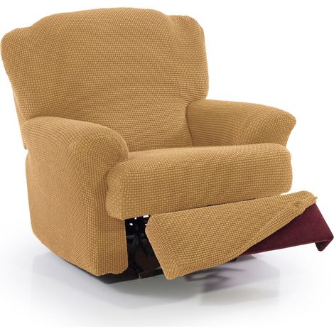 Housse Super élastique pour Fauteuil Relax de 70 à 90 cm Modèle NOVELE Jaune Housse de Fauteuil inclinable Pieds séparés Protecteur en Tissu Jacquard Toucher Coton (1/5)