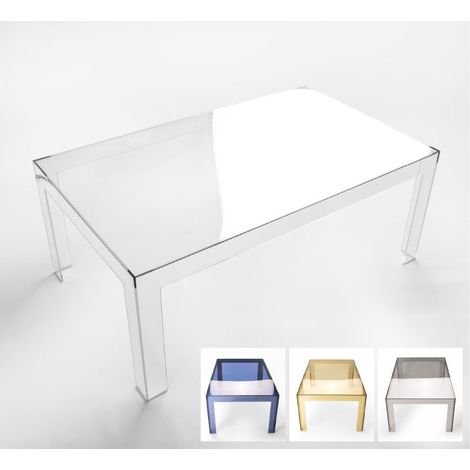 Tavolino salotto 100x60 cm trasparente in policarbonato AMYES - Neutro Opzioni 2° scelta (1/5)