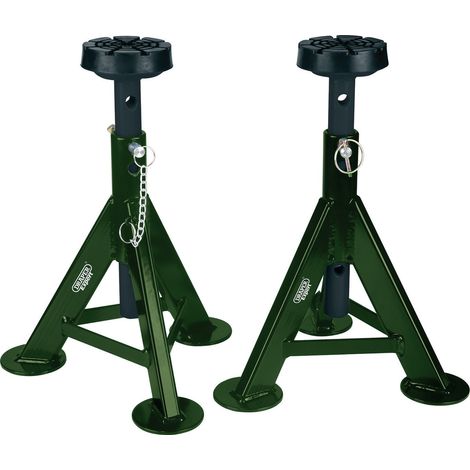 Draper 3 Tonne Green Axle Stands (Model 04339) for Heavy-Duty Vehicle Support