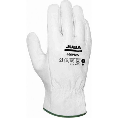 406VRW/11 GUANTE PIEL FLOR VACUNO PULGAR DE ALA VERSION ECONOMICA COLOR NATURAL - JUBA