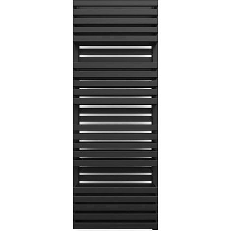 Heizungsbetrieb Handtuchheizkörper - Mattschwarz - Höhe 1185mm Breite 450mm - Watt - QUA1185/450BSXN
