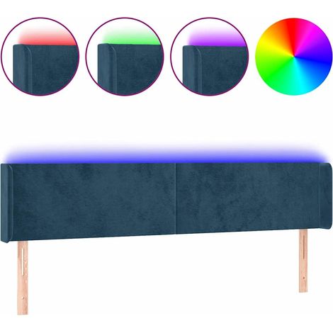 Maison Exclusive - Testiera a LED Blu Scuro 183x16x78/88 cm in Velluto