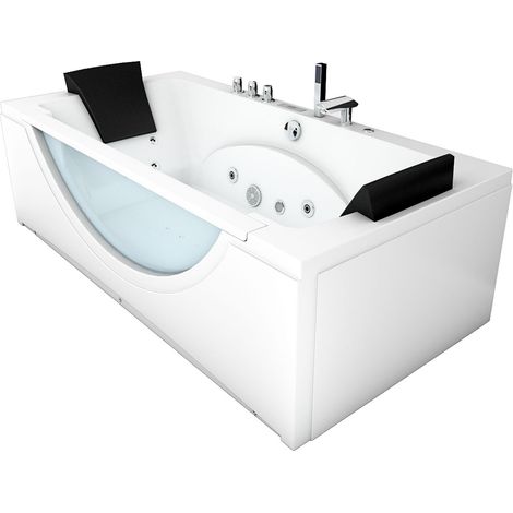 Whirlpool Pool Badewanne Eckwanne Wanne W81H-A 90x180cm passive Schlauch-Reinigung (1/5)