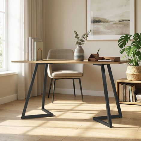 Juego de 4 Patas de Mesa Cuadradas Industriales para Muebles con Pies Ajustables 43x3x72 cm Negro (1/5)