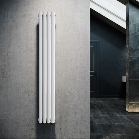 SONNI Radiador de Vertical Blanco Ovalado Radiador Centro Conexión Doble Capa 230x1600mm