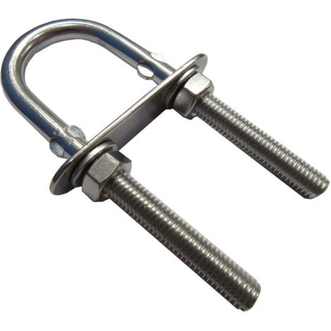Stainless Steel U Bolt with Plate 150MM 12MM (Nuts Tube Pipe Shaped Heavy Duty)