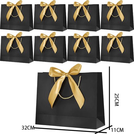 8 pièces bande Papier Geschenk Tasche-noir-horizontale taille moyenne 322511 (1/5)