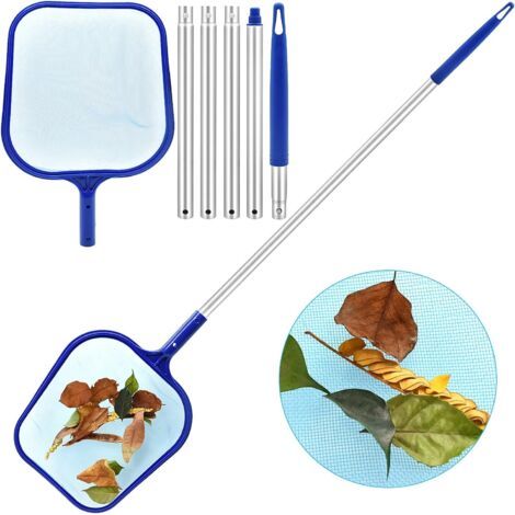 Épuisette de Piscine,Épuisettes de Surface pour Piscine,Épuisettes de Fond 1.2M Filet D'écumoire de Piscine avec TéLescopique Poignée, Epuisette de Nettoyage pour Piscine,Spa,étangs