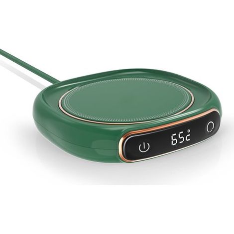 Chauffe-tasse avec sous-verre en verre, thermostat intelligent, chauffage uniforme et compact, pour tasse de lait, cacao, thé et eau, bureau et maison (1/5)