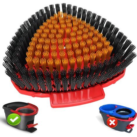 Replacement Heads for Triangular Mop with Full Bristles for Hard Floors, Kitchen, Bathroom (1/5)