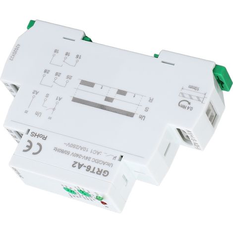 Retard de relais temporisé à fonction unique sur 2 sorties SPDT 0,1 s à 10 jours minuterie de puissance électronique AC DC 24-240 V GRT6-A2
