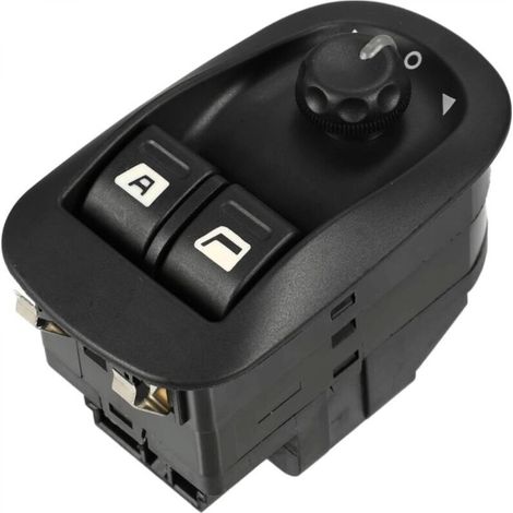 Interrupteur de commande de rétroviseur électrique compatible avec Peugeot 206 2000-2009 Rétroviseurs rabattables électriquement Noir Plastique durable (1/5)