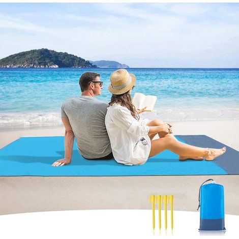 Couverture de Plage Anti Sable Tapis de Plage Imperméable 210 x 140 cm de Plage pour Plage Voyage Camping Randonnée (1/5)