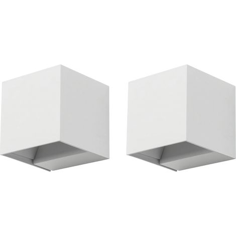 Forlight Rex (2uds) Aplique Exterior LED con Haz de Luz Modulable. Aplique de Pared para Jardín y Terraza Impermeable IP54 con Luz LED Blanco Cálido 4000K de 5.2W y 350lm. Color Blanco