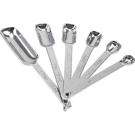Ensemble de 6 cuillères doseuses carrées en acier inoxydable, cuillères à assaisonner, ustensiles de cuisine (1/5)