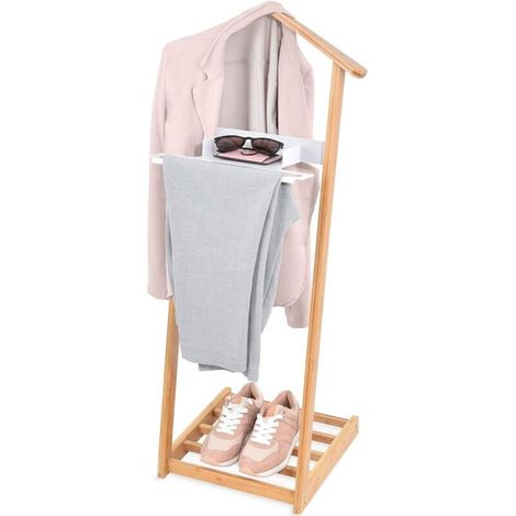 43,5 x 34 x 102 cm Bambus-Nachttisch mit Schuhablage (1/4)