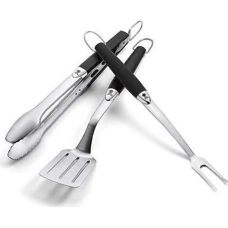 Pinces à barbecue 6630, ensemble de 3 outils en acier inoxydable pour barbecue de camping
