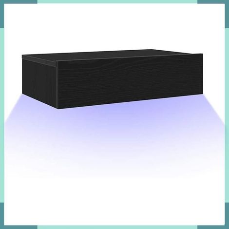 Meuble TV - 862032 - Chêne noir - Éclairage LED - 60 x 35 x 15,5 cm (1/5)