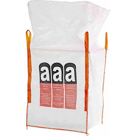 BIG BAG für Asbest mit Schürze Tragkraft 1000 kg, 90 x 90 x 110 cm 1 5 stück