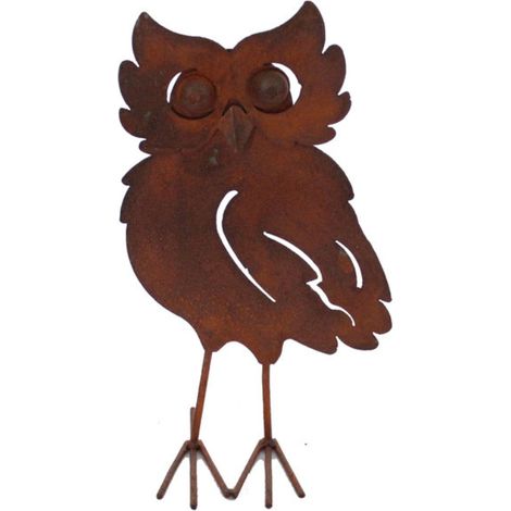 Hibou en métal - Déco jardin 29cm