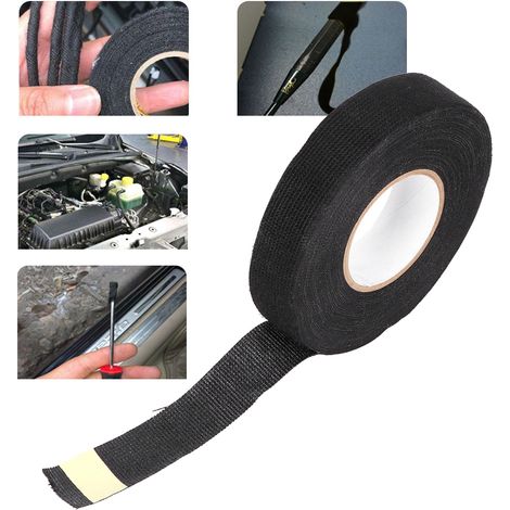15 m x 19 mm Gewebeklebeband, schwarz, Isolierung für Kabelbäume, Kfz-Werkzeug (1/5)