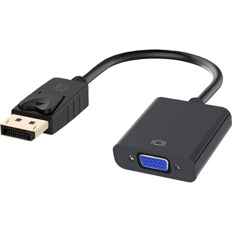 Adaptateur DisplayPort vers VGA 1080P plaqué Or (mâle vers Femelle) Compatible avec Lenovo, Dell, HP, ASUS (1/5)