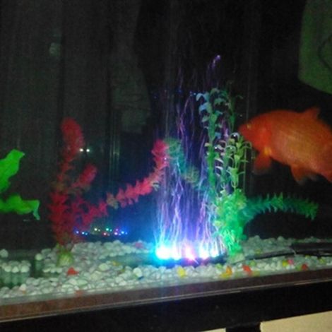 Lampe à bulles d'air submersible à 12 LED pour aquarium, idéale pour décorer un aquarium avec des tortues et des poissons. (1/5)
