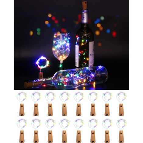 Guirlande lumineuse pour bouteilles LED, 2 m 20 guirlandes lumineuses pour bouteilles LED étanche, adaptée pour Noël, fête, mariage, jardin [16 pièces en couleur] (1/5)