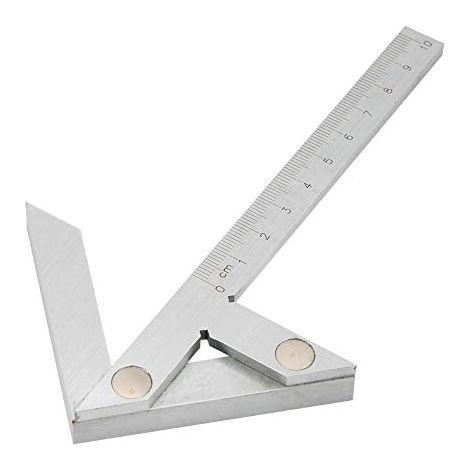 Regla de centrado cuadrada de acero al carbono de 100 x 70 mm, regla central, regla cuadrada para carpintería, regla de corazón, regla de ángulo, regla multifunción (1/5)