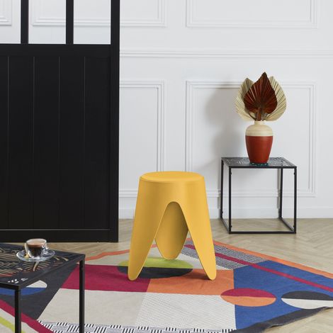 Tabouret - HOME DECO FACTORY - Empilable - Jaune