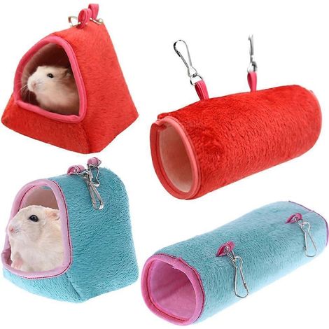Hamac suspendu pour hamster, rat, chinchilla, perroquet, cochon d'Inde - Style 2 - Bleu (1/4)