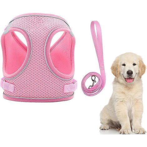 Arnés rosa para perros, chaleco reflectante para uso en exteriores. (1/5)