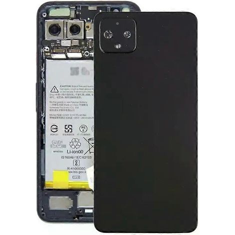 Coque arrière batterie pour Google Pixel 4 - Noir avec cache objectif caméra Noir (1/5)
