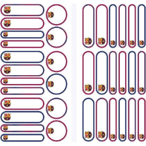 BLISTER 36 ETIQUETAS ADHESIVAS LAMINADAS BARÇA SURTIDAS
