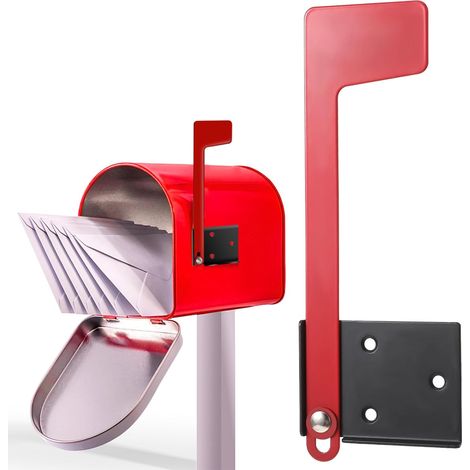 Drapeau de boîte aux lettres professionnel - Support mural pliable - Pour boîte aux lettres - Drapeau vertical de boîte aux lettres - Conçu pour s'adapter aux boîtes aux lettres uniques, drapeau de (1/5)