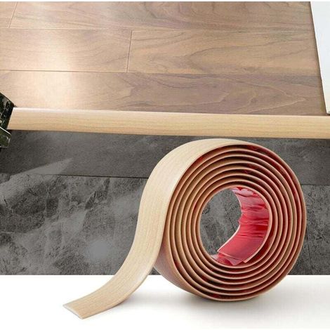 2M Bande de Seuil Barre de Seuil Auto-adhésive PVC Barres de Transition de Seuil Bande de Transition Sol pour Les Espaces Entre les Carreaux,les Sols en Bois, 4cm Grain de Chêne Beige