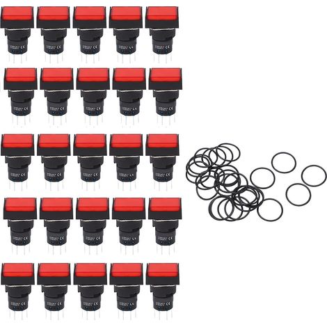 Lot de 25 interrupteurs à bouton-poussoir industriels avec voyant lumineux pour équipements AC/DC 12 V (1/5)
