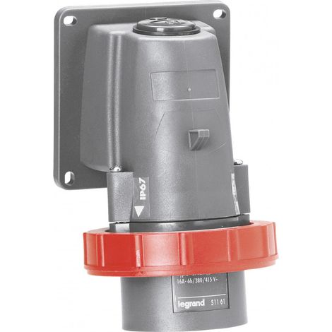 Fiche inclinée Hypra IP66-67 55 16A 380V à 415V 3P+N+T plastique (051191)