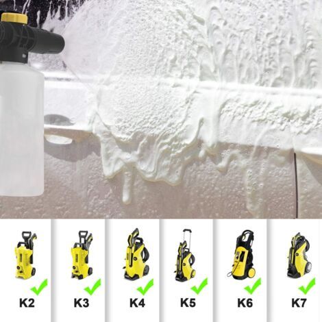 Pistolet à mousse 700 ml pour nettoyeurs haute pression Kärcher K2 à K7 – Buse réglable – Produit une mousse douce et onctueuse – Économie d'eau (1/4)