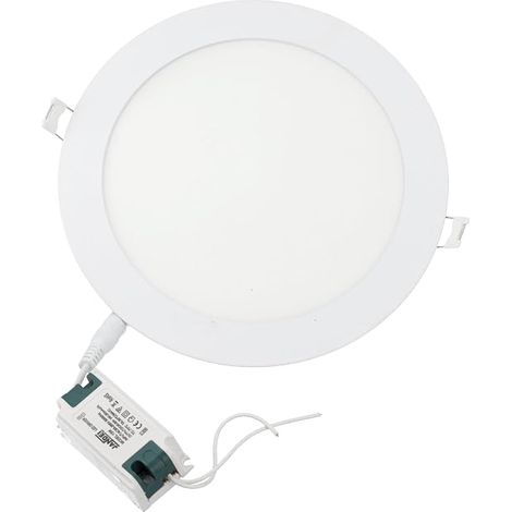LED recessed spotlight, 15 W, 1200 lumens, round shape, recessed hole Ø 170 mm, extra flat 17 mm depth, neutral white 4200 K, transformer included (1/5)