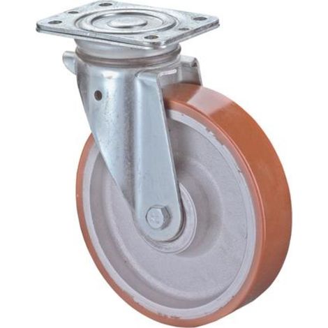 BS Rollen Lenkrolle N100.C10, mit Platte, Durchmesser 125, B 50mm 550kg, Guss-Polyurethan (1/3)