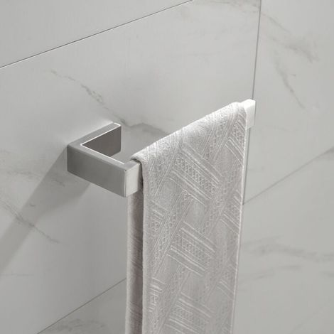 Portasciugamani da parete per bagno in acciaio inox SUS 304 spazzolato argento (1/4)