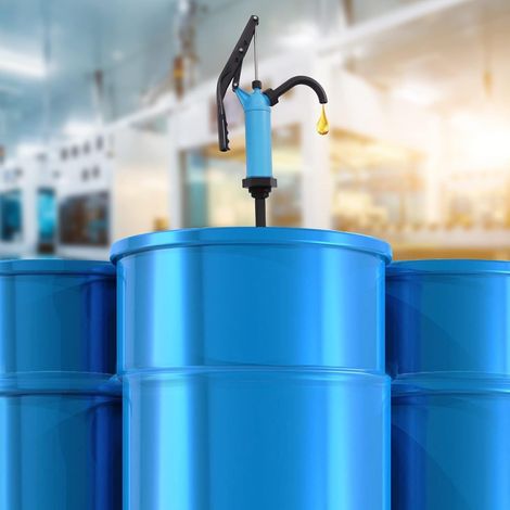 Pompe à Fût Manuelle, Pompe à Manivelle Capacité 5-55 gallons, Pompe à Huile Débit 16-18l / MIN pour Stations Service Chantiers de Construction Usines Chimiques (1/5)