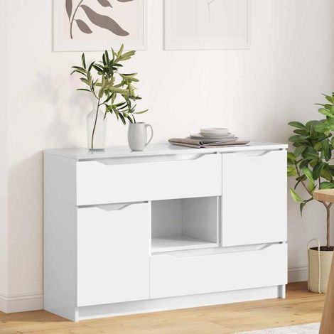 vidaXL Buffet Blanc brillant 100 x 30 x 65,6 Bois d'ingénierie