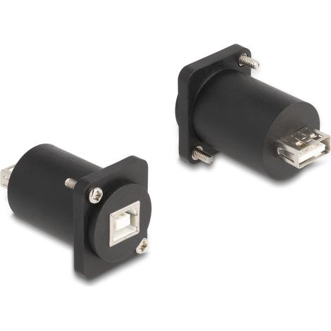 Delock 88110 mÓdulo type-d usb 2.0 tipo-b hembra a tipo-a hembra con tornillos negro