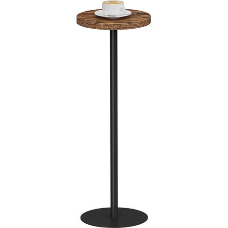 Table d'appoint ronde et haute, petite table d'appoint, table d'appoint, salon, marron (1/5)